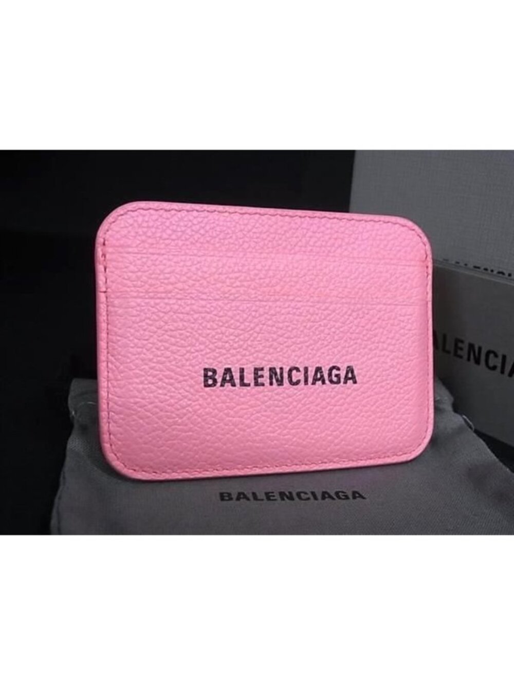 Balenciaga Leather Card Case Standard Era Pink